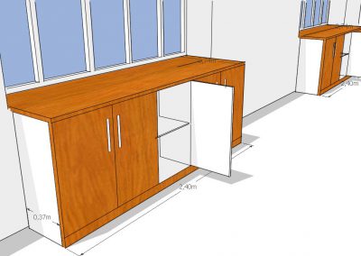 Render mueble organizador